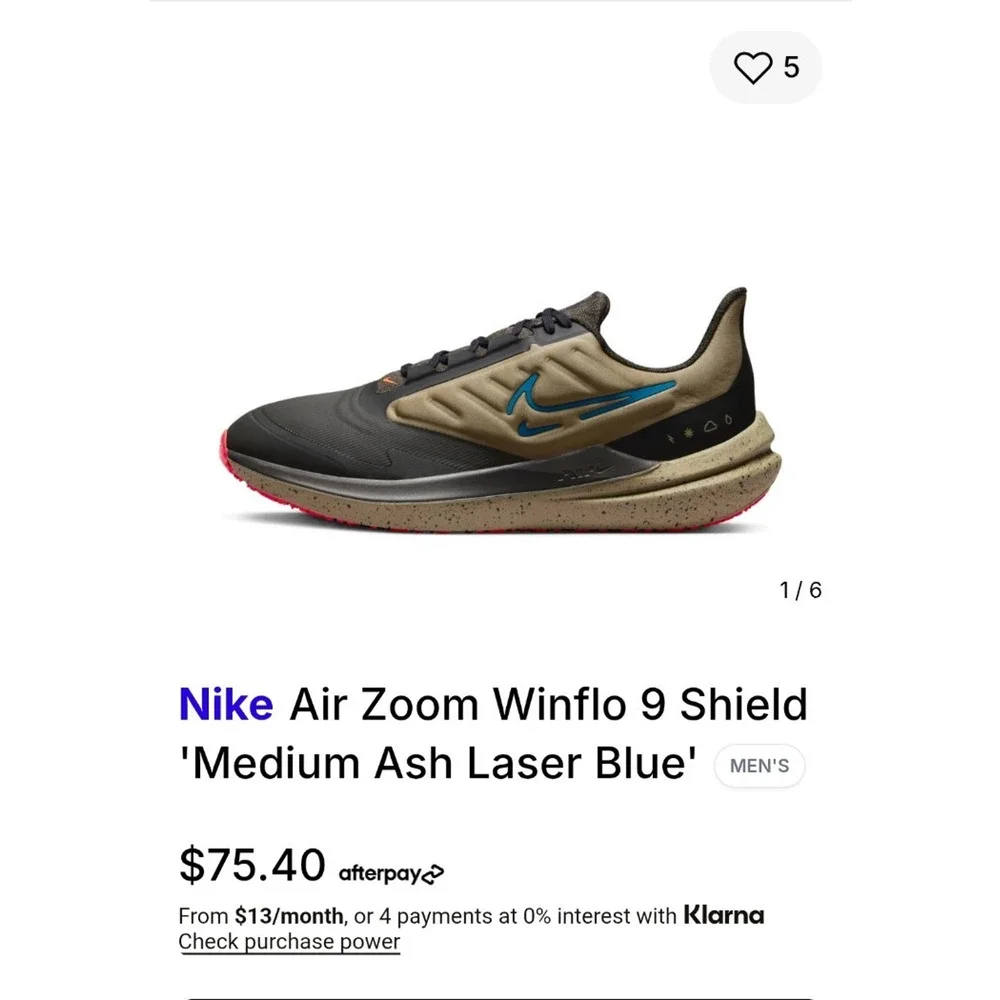 Size 13 - Nike Air Winflo 9 Shield 'Medium Ash Laser Blue - DM1106-200